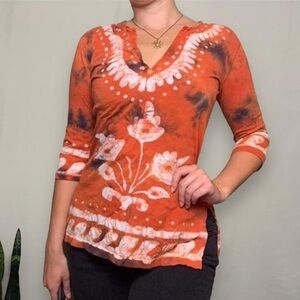 Lucky Orange Tie Dye Women’s Hippie Top